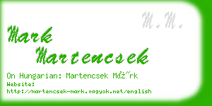 mark martencsek business card